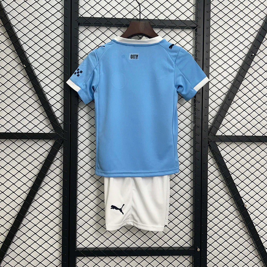 Maglia e pantaloncino da calcio Manchester City 2025/2026 Home, per bambini