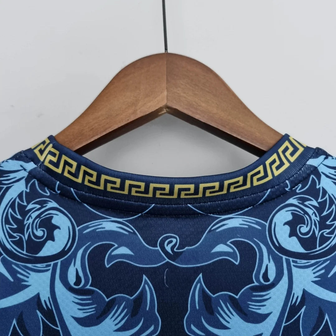 Maglia da calcio blu commemorativa dell'Italia 2022