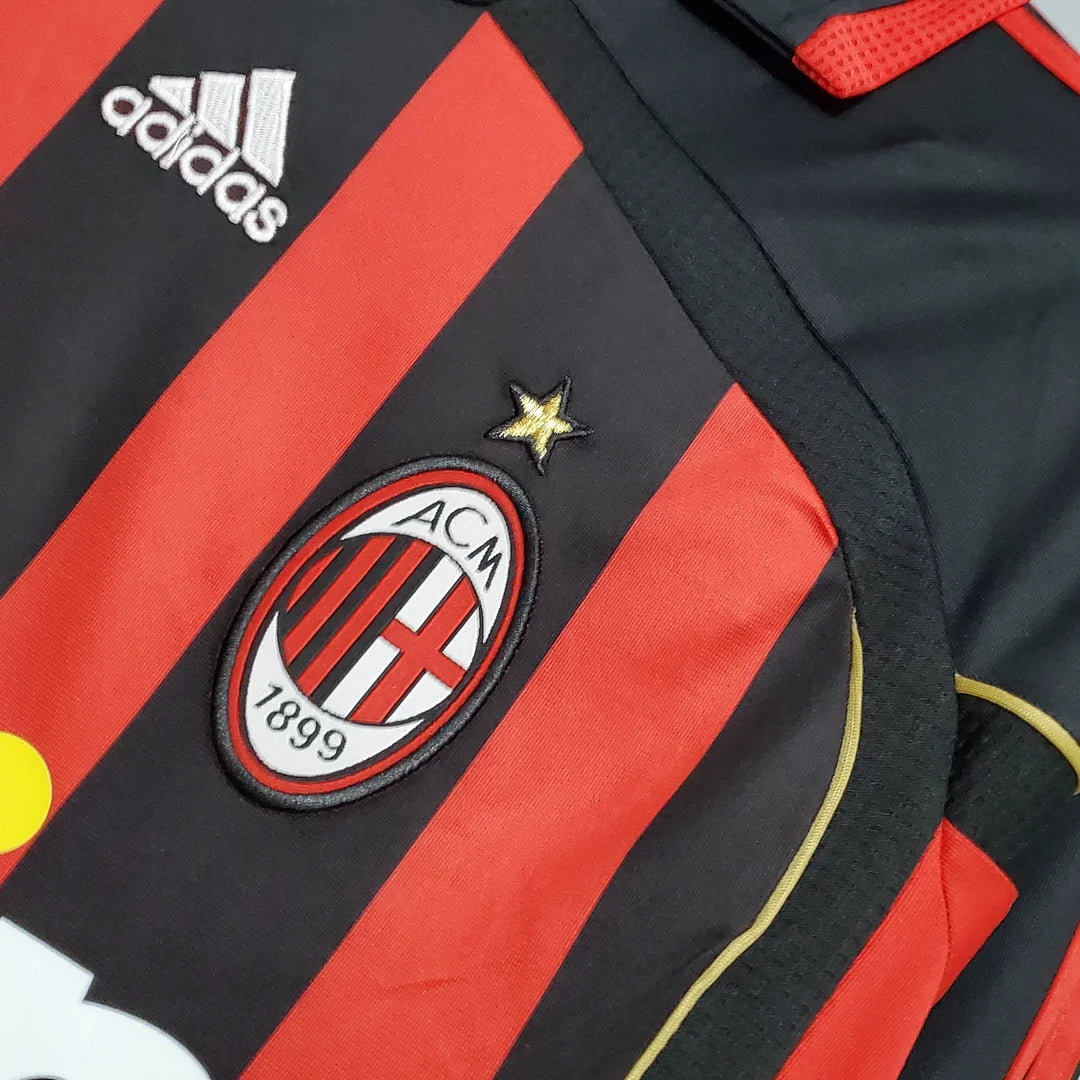 AC Milan 2006/2007 Home Long Sleeve Retro Football Shirt