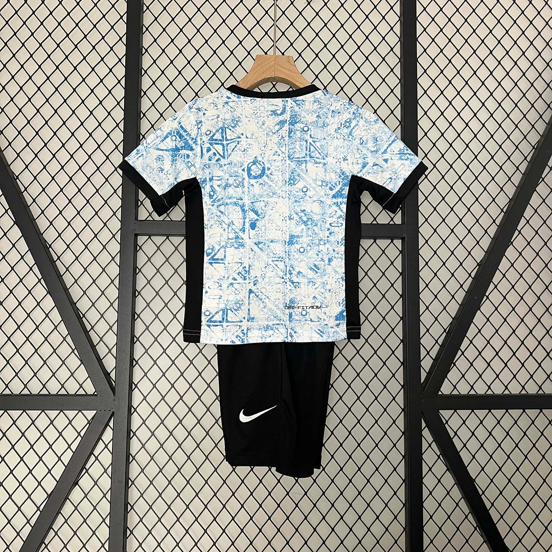 Maglia e pantaloncino da calcio da trasferta del Portogallo 2024, per bambini