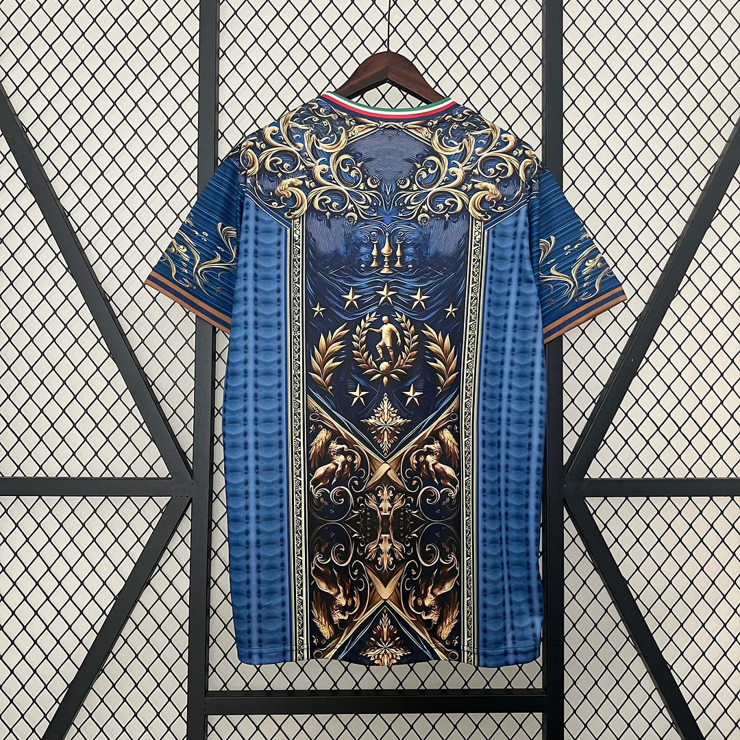 Maglia da calcio blu edizione speciale Italia 2024
