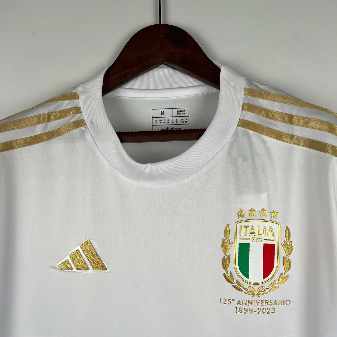 Maglia da calcio bianca per il 125° anniversario dell'Italia 2023