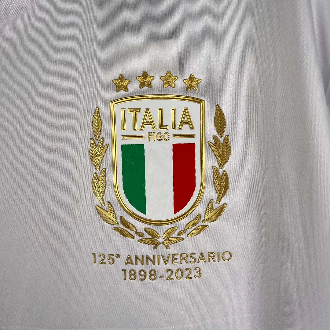 Maglia da calcio bianca per il 125° anniversario dell'Italia 2023