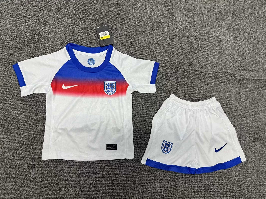 Maglia e pantaloncino da calcio casalinga dell'Inghilterra 2025, per bambini