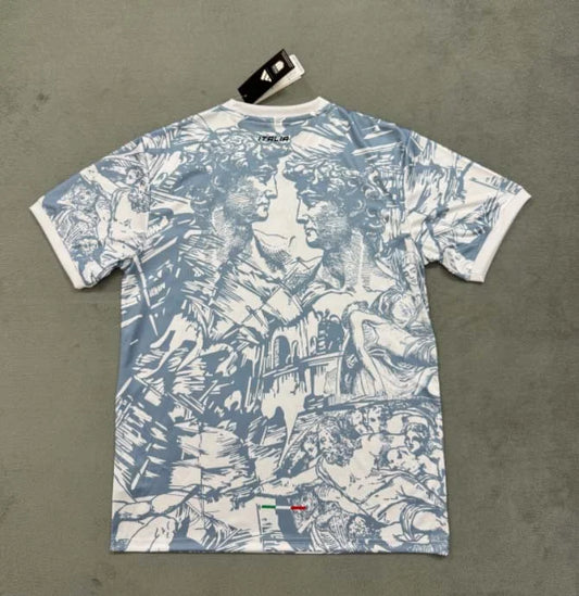 Maglia da calcio grigia da allenamento dell'Italia 2025