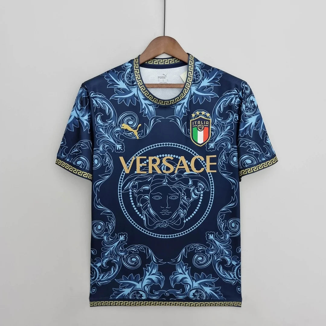 Maglia da calcio blu commemorativa dell'Italia 2022