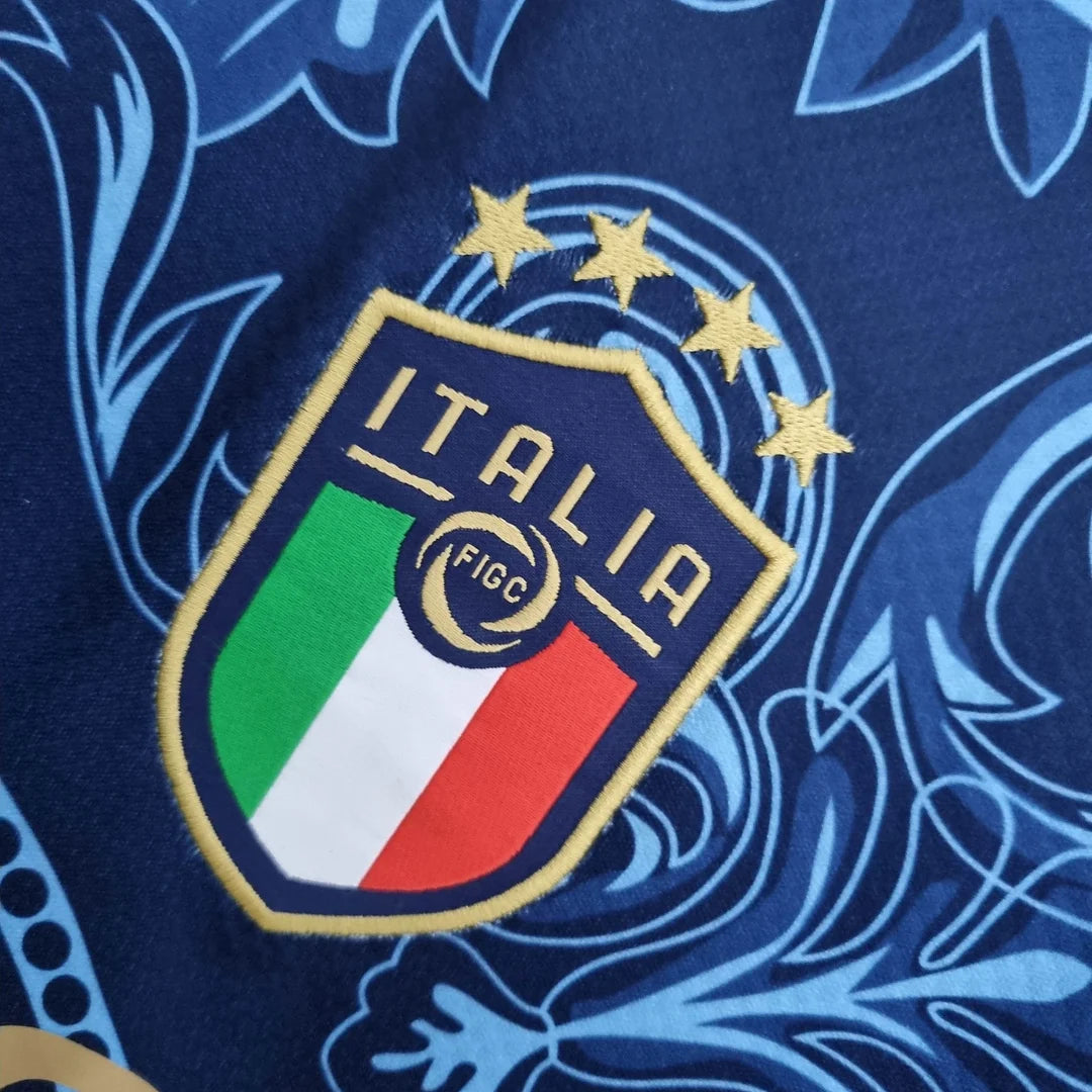 Maglia da calcio blu commemorativa dell'Italia 2022