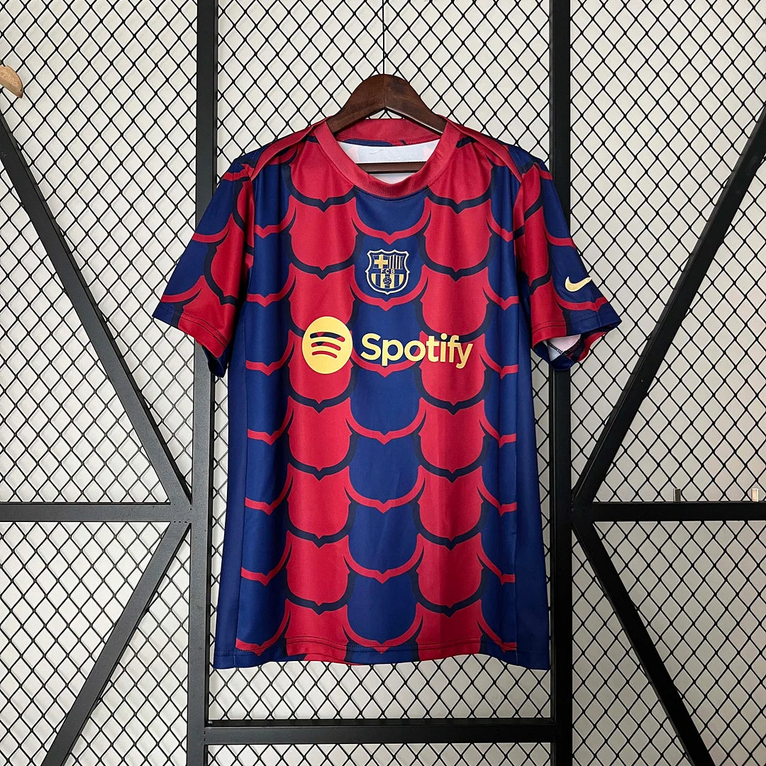 Maglia da calcio rossa e blu da allenamento del Barcellona 2024/2025