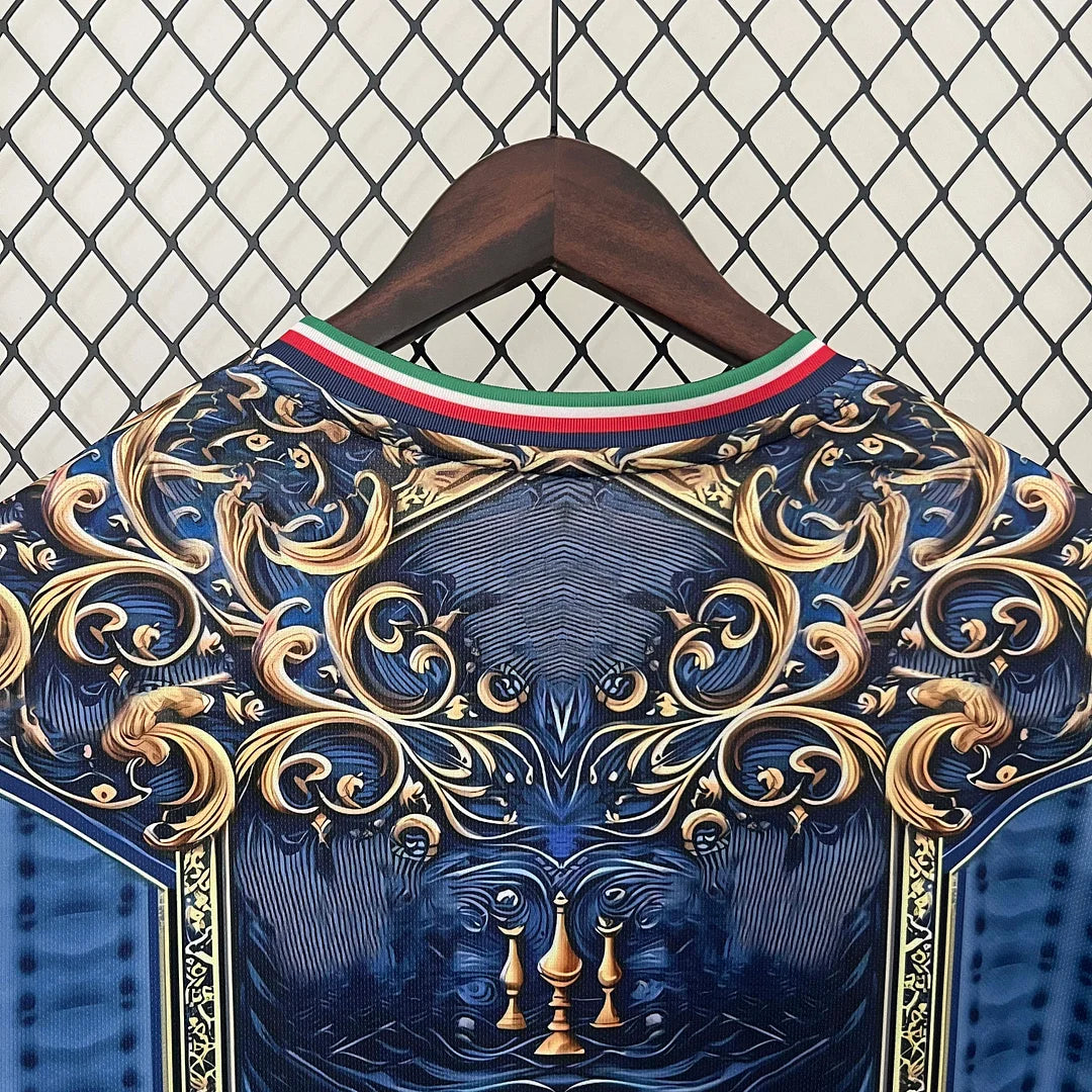 Maglia da calcio blu edizione speciale Italia 2024
