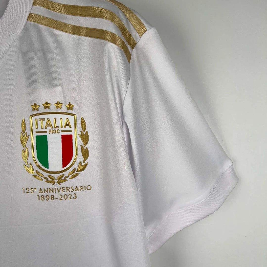 Maglia da calcio bianca per il 125° anniversario dell'Italia 2023