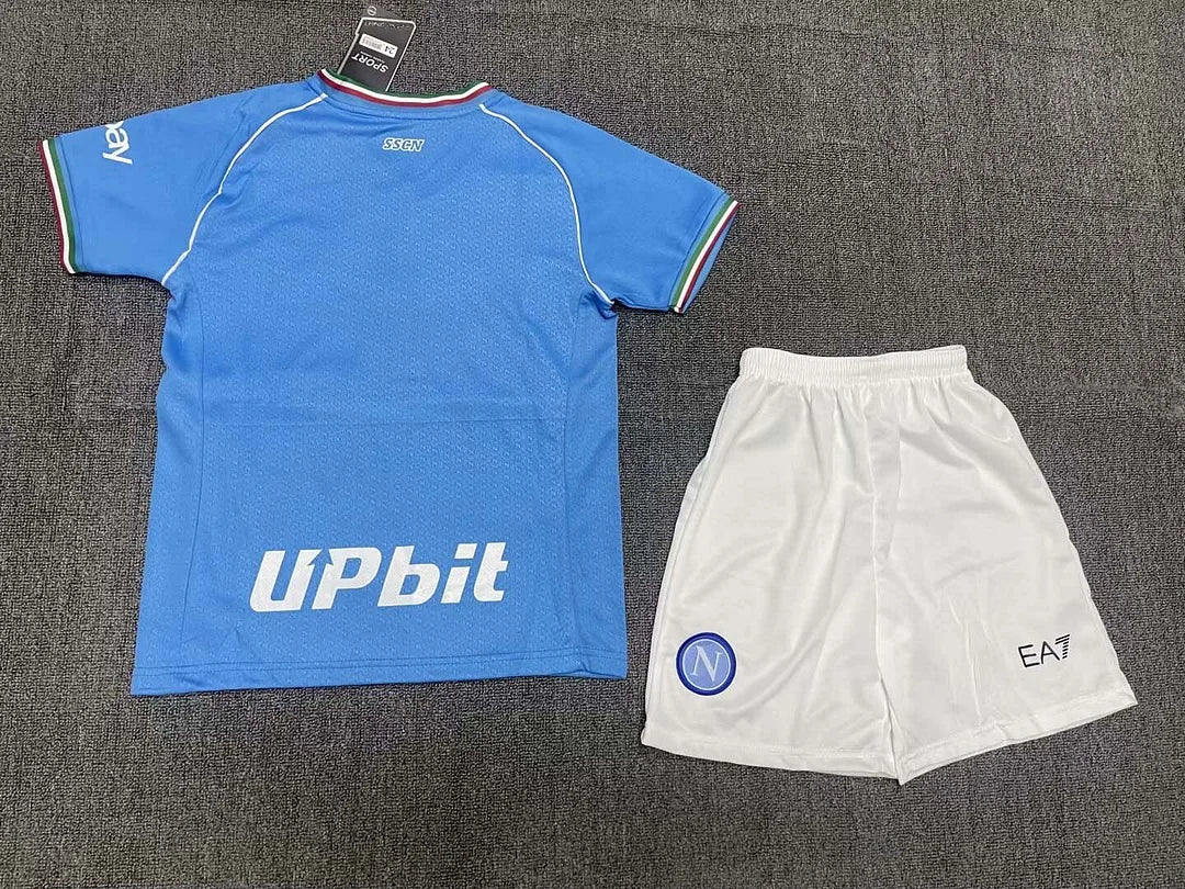 Napoli Home 2023/2024 Football Shirt and Shorts, for Kids