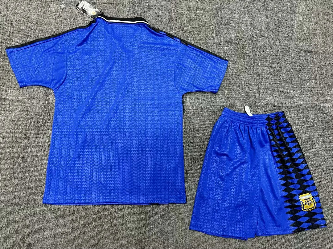 Maglia e pantaloncino da trasferta della nazionale argentina retrò del 1994, per bambini