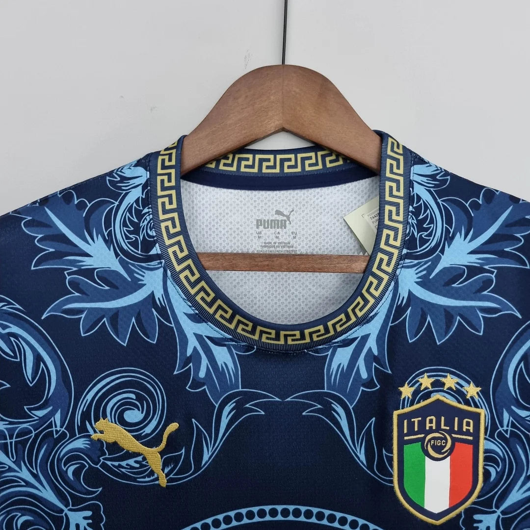 Maglia da calcio blu commemorativa dell'Italia 2022