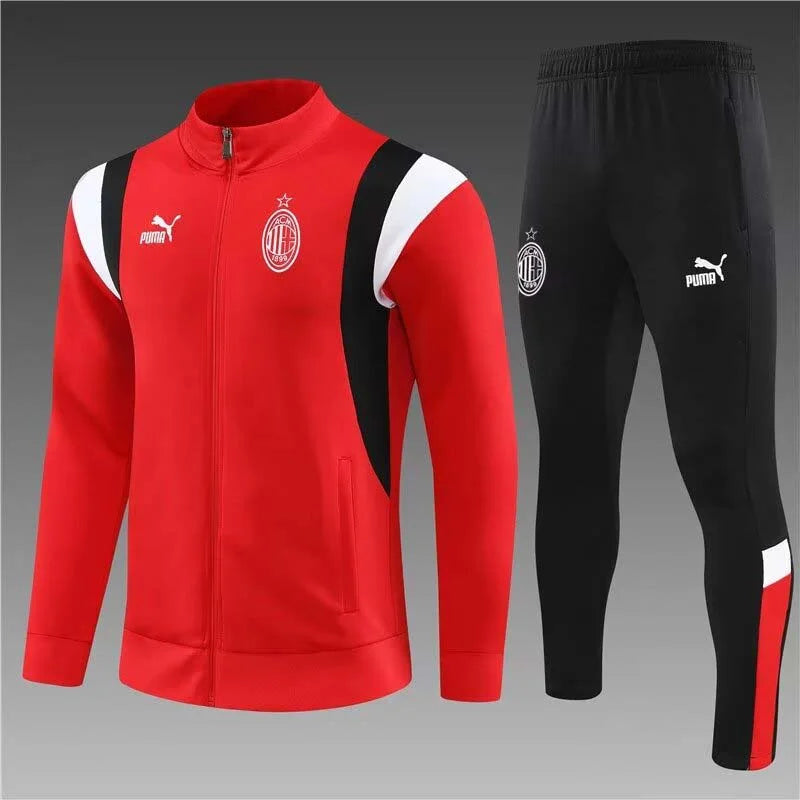 AC Milan 2023/2024 Red Full Zip Football Tracksuit