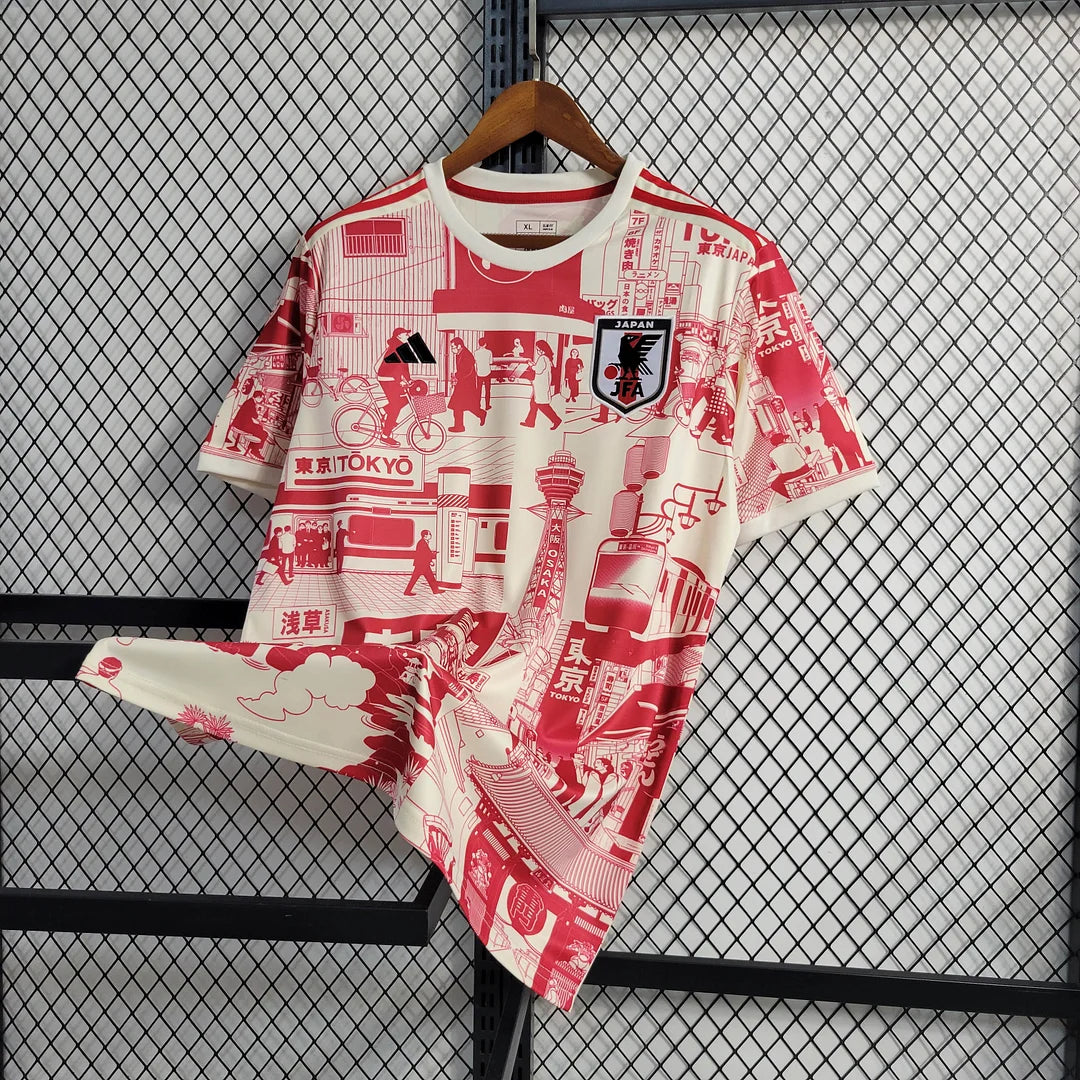 Maglia da calcio rossa edizione speciale Giappone Tokyo 2023