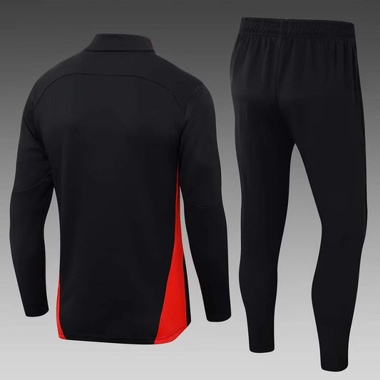 AC Milan 2024/2025 Half Sleeve Training Suit, Black Football Jersey