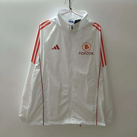 Sudadera cortavientos de fútbol blanca de la Roma 2024/2025