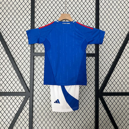 Maglia e pantaloncino da calcio casalinga della nazionale italiana 2024, per bambini