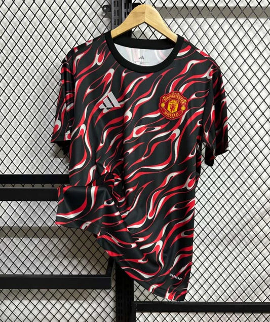 Maglia da calcio rossa e nera edizione speciale Manchester United 2025/2026