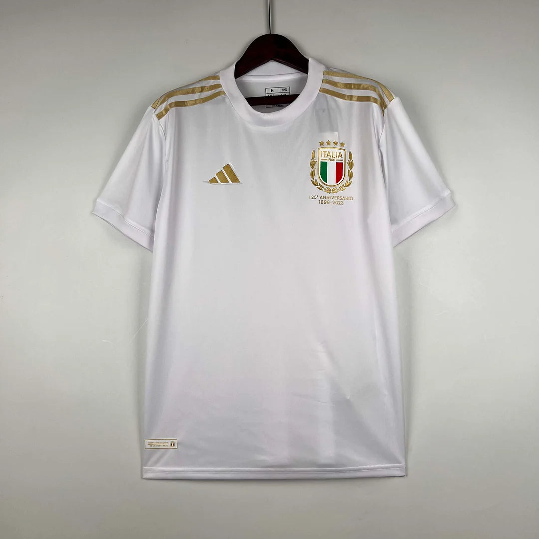 Maglia da calcio bianca per il 125° anniversario dell'Italia 2023