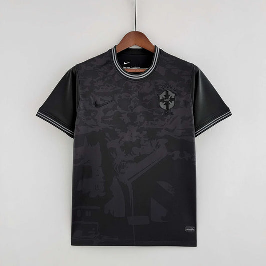 Maglia da calcio tutta nera edizione speciale Brasile 2022