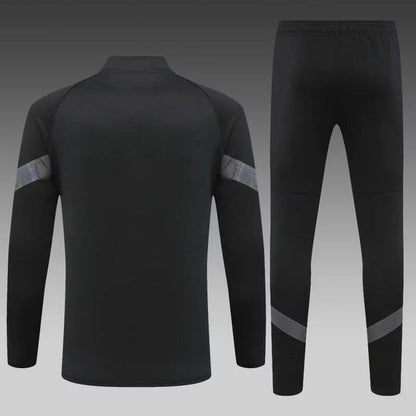 Camiseta de fútbol negra con cremallera completa del AC Milan 2022/2023