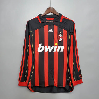 AC Milan 2006/2007 Home Long Sleeve Retro Football Shirt