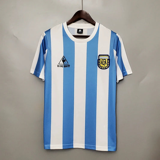 Maglia casalinga retrò della nazionale argentina del 1986