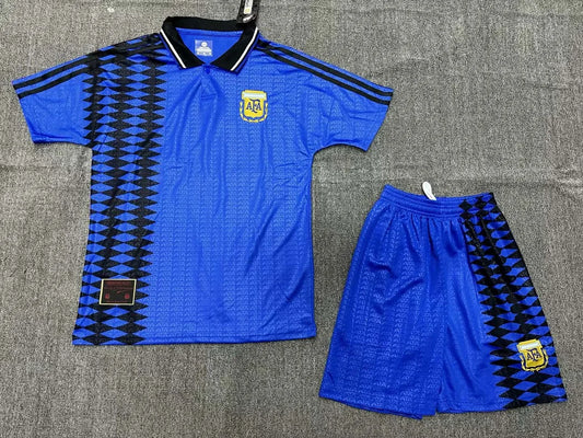 Maglia e pantaloncino da trasferta della nazionale argentina retrò del 1994, per bambini
