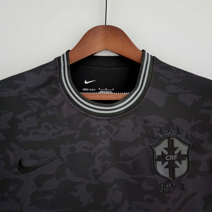 Maglia da calcio tutta nera edizione speciale Brasile 2022