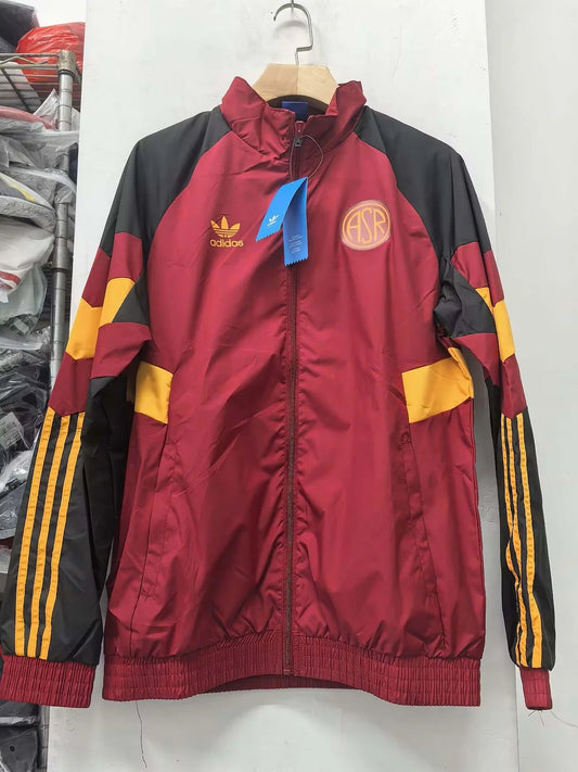 Chaqueta cortavientos roja de fútbol Roma 2024/2025
