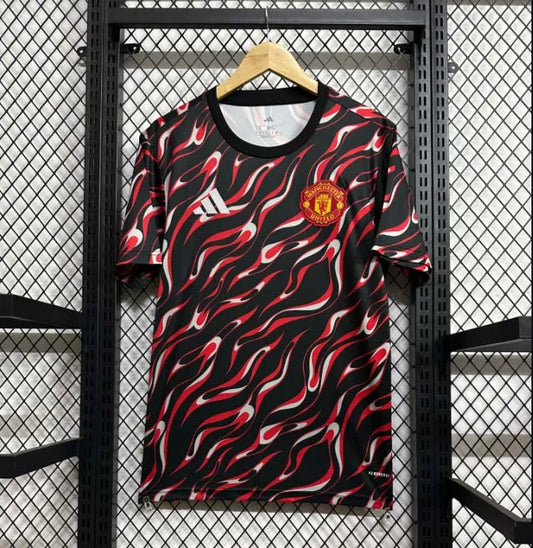 Maglia da calcio rossa e nera edizione speciale Manchester United 2025/2026