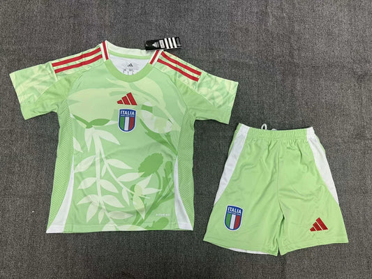 Maglia e pantaloncino da calcio da trasferta della nazionale italiana 2025, per bambini