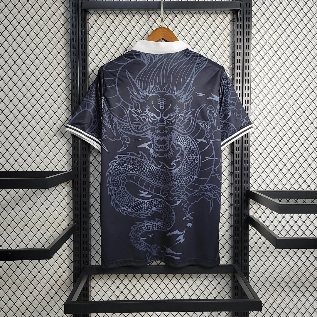 Maglia da calcio nera del Real Madrid con drago cinese 2023/2024