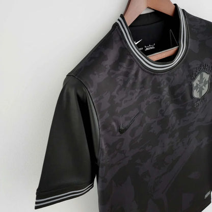 Maglia da calcio tutta nera edizione speciale Brasile 2022