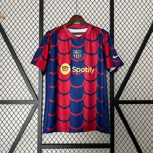 Maglia da calcio rossa e blu da allenamento del Barcellona 2024/2025