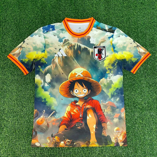 Maglia da calcio edizione speciale verde One Piece del Giappone 2025 - Luffy
