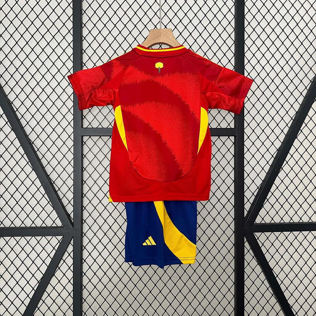 Maglia e pantaloncino da calcio casalinga della Spagna 2024, per bambini