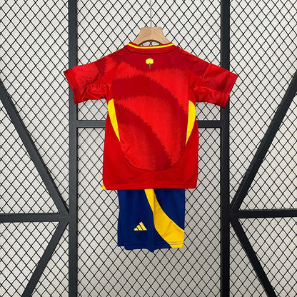 Maglia e pantaloncino da calcio casalinga della Spagna 2024, per bambini
