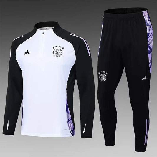 Completo da allenamento Germania Half-Pull 2024, maglia bianca