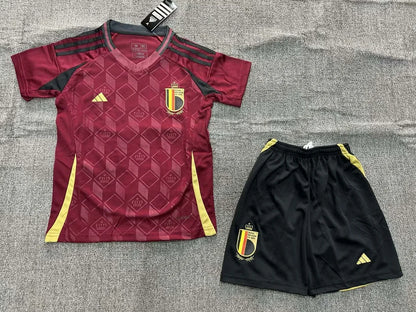Maglia e pantaloncino da calcio della nazionale belga 2024, per bambini