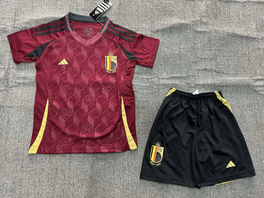 Maglia e pantaloncino da calcio della nazionale belga 2024, per bambini