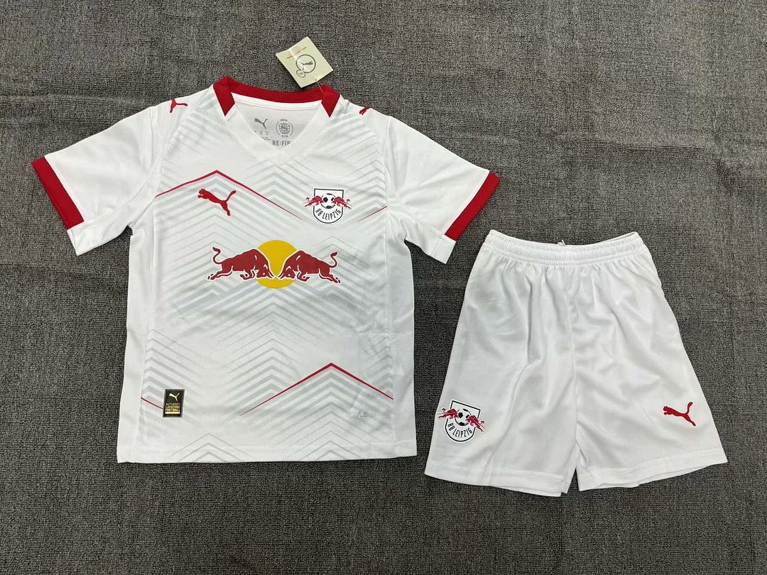 Maglia e pantaloncino da calcio casalinga del Lipsia 2025/2026, per bambini