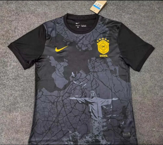 Maglia da calcio nera Jesus, edizione speciale Brasile 2024,