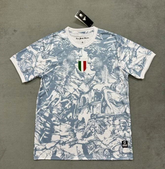 Maglia da calcio grigia da allenamento dell'Italia 2025