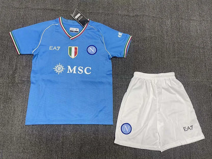 Napoli Home 2023/2024 Football Shirt and Shorts, for Kids